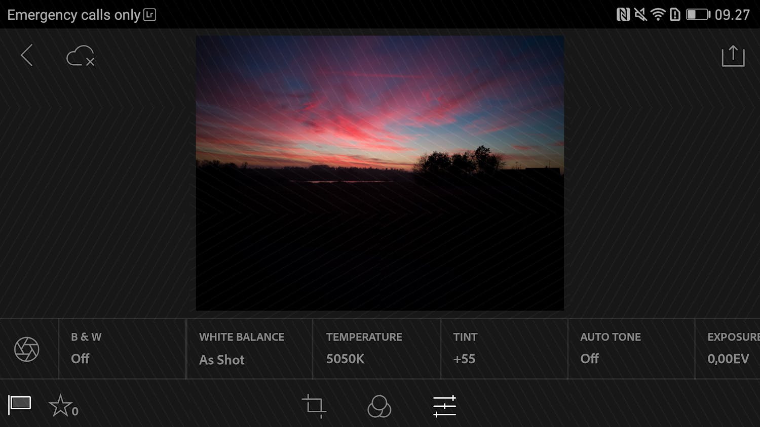 Ligrtroom Mobile på smartphone